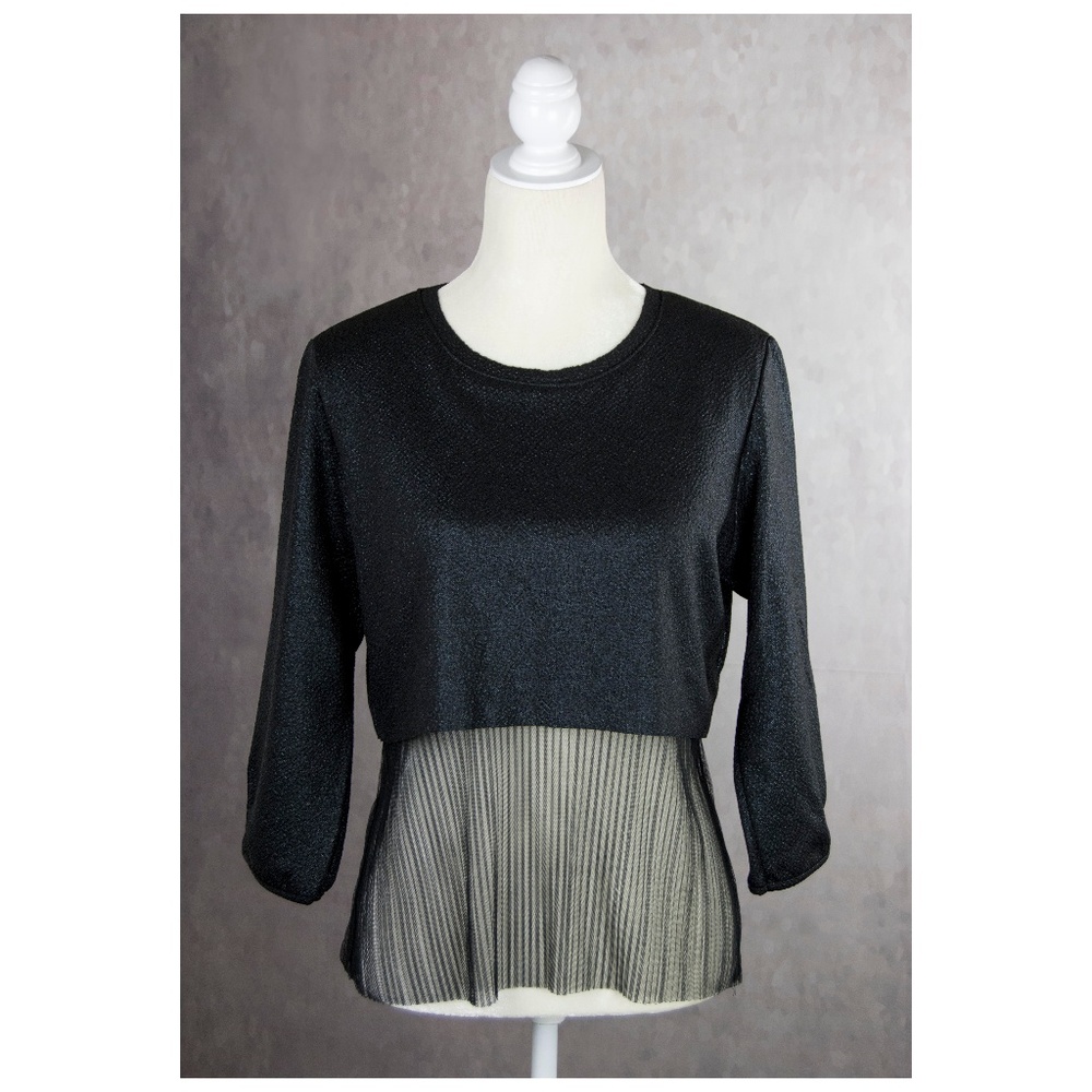 Jolie by Edward Spiers Black Crop Top L